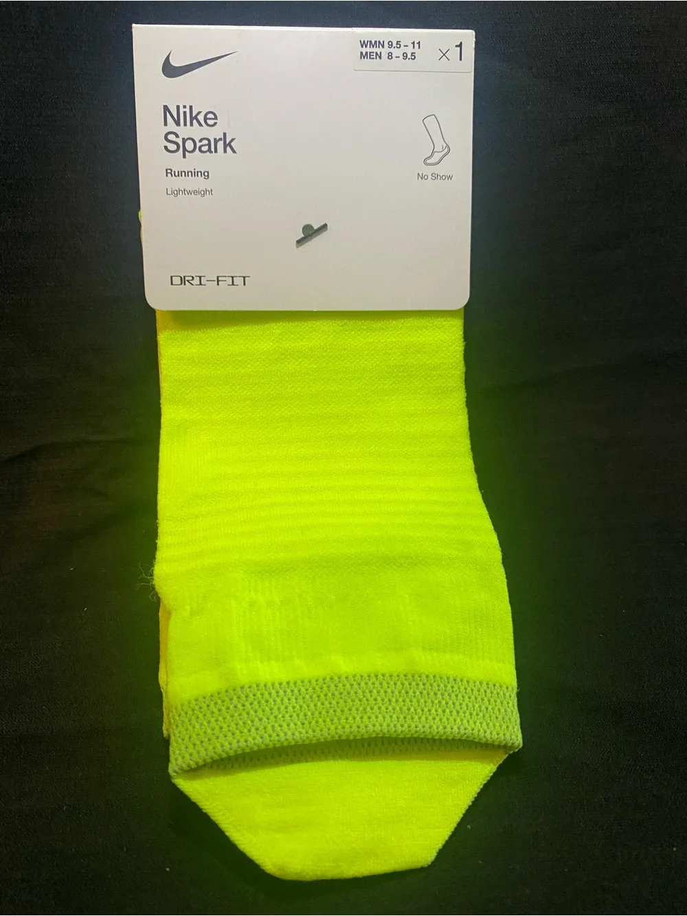 Nike Spark No-Show Running Socks - Volt Yellow